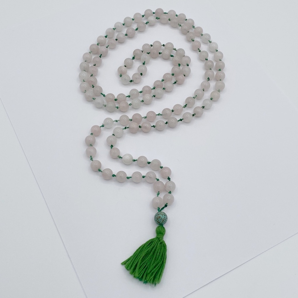 Vintage Prayer Beaded Natural Stone Mala Necklace